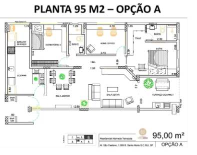 Apartamento à venda com 3 quartos, 95m² - Foto 1