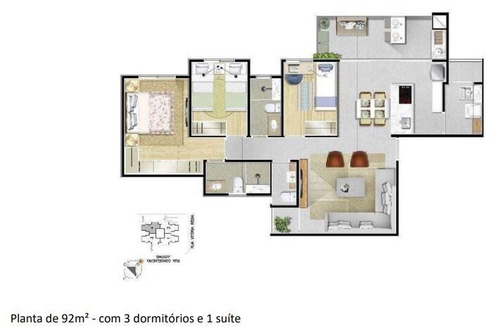 Apartamento à venda com 3 quartos, 92m² - Foto 7